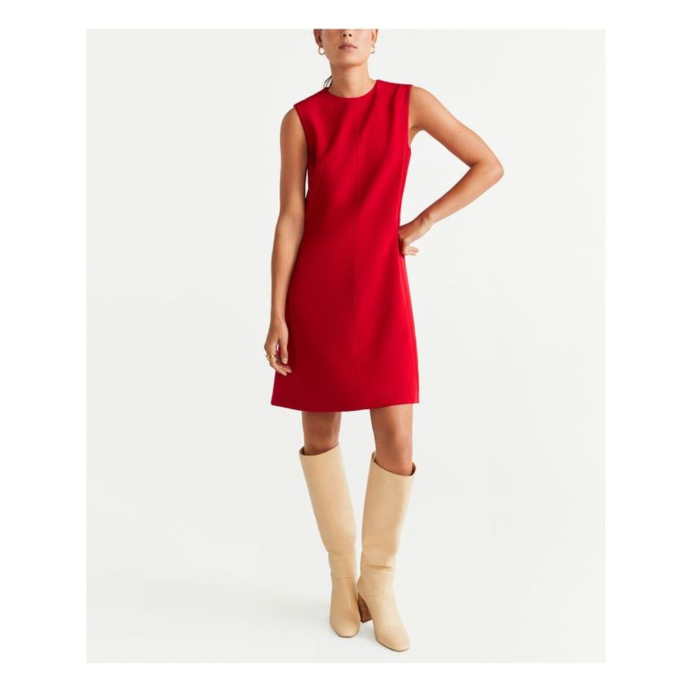 MNG BASICS Womens Red Lined Sleeveless Above The Knee Party Shift Dress 8